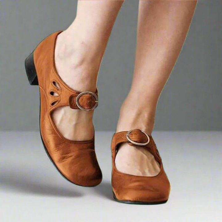 Morgane™ | Sandales en cuir orthopédique avec semelle compensée confortable